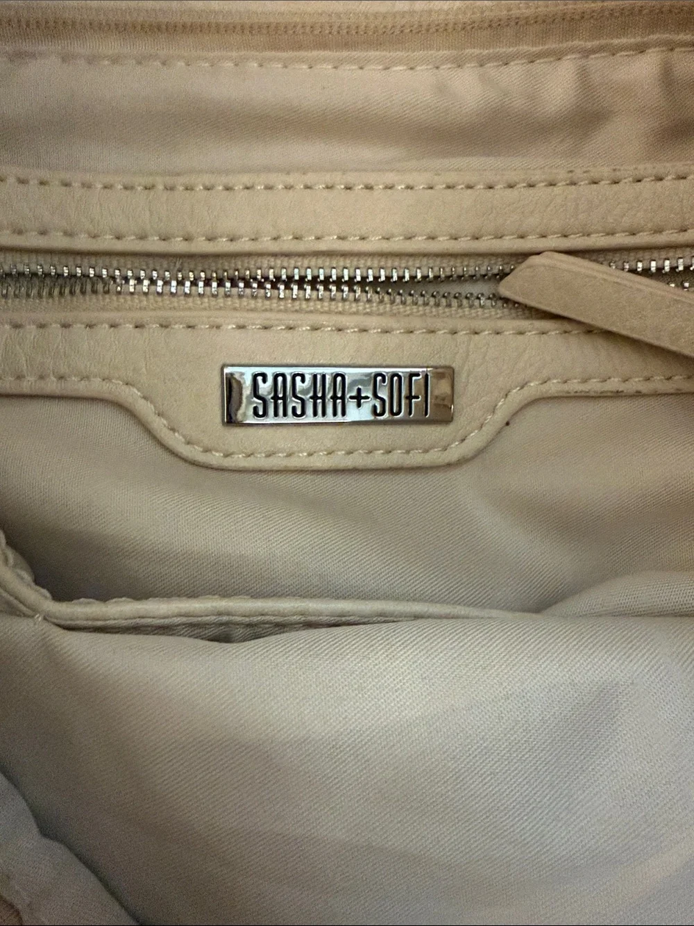 Women’s Beige Shoulder Hobo Bag - Soft Pebbled Leather Style